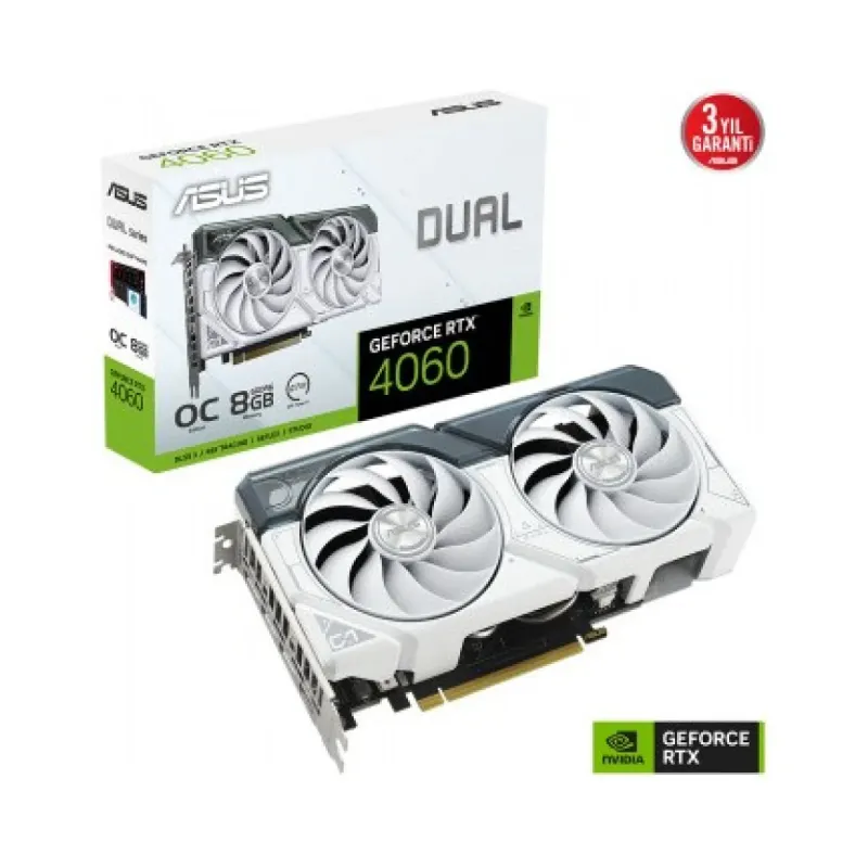 Asus Dual GeForce RTX 4060 8GB GDDR6 DUAL-RTX4060-8G-WHITE Ekran Kartı