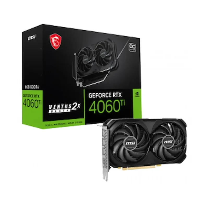 MSI GeForce RTX 4060 Ti Ventus 2X Black OC 8GB GDDR6 Ekran Kartı