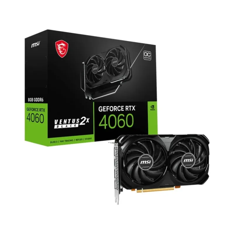 MSI GeForce RTX 4060 Ventus 2X Black OC 8GB GDDR6 Ekran Kartı