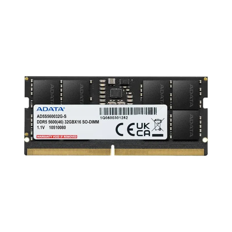 Adata AD5S560032G-S 32 GB (1x32 GB) DDR5 5600 MT/s CL46 SO-DIMM Siyah RAM