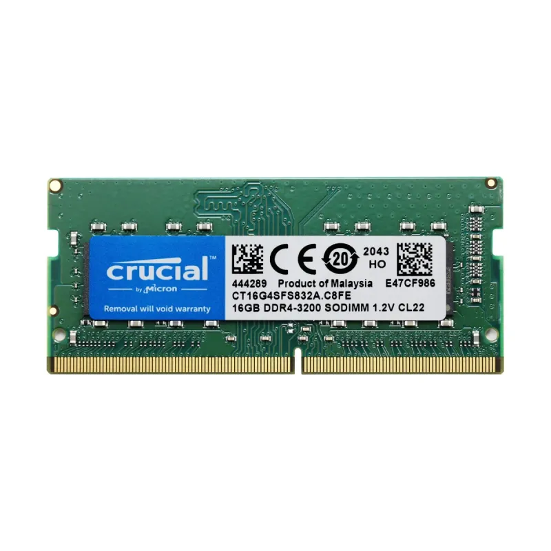 Crucial CT16G4SFS832A 16 GB (1x16 GB) DDR4 3200 MT/s CL22 SO-DIMM Yeşil RAM