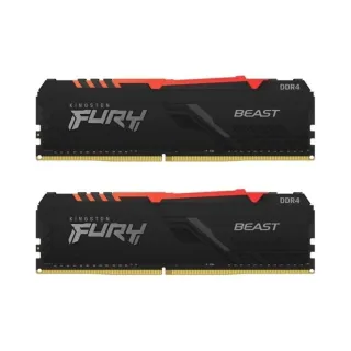 Kingston Fury Beast RGB 16 GB (2x8 GB) DDR4 3200 MT/s CL16 DIMM Siyah KF432C16BBAK2/16 RAM