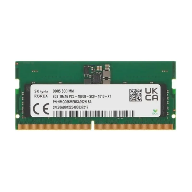 SK Hynix HMCG66MEBSA092N 8 GB (1x8 GB) DDR5 4800 MT/s CL40 SO-DIMM Yeşil RAM