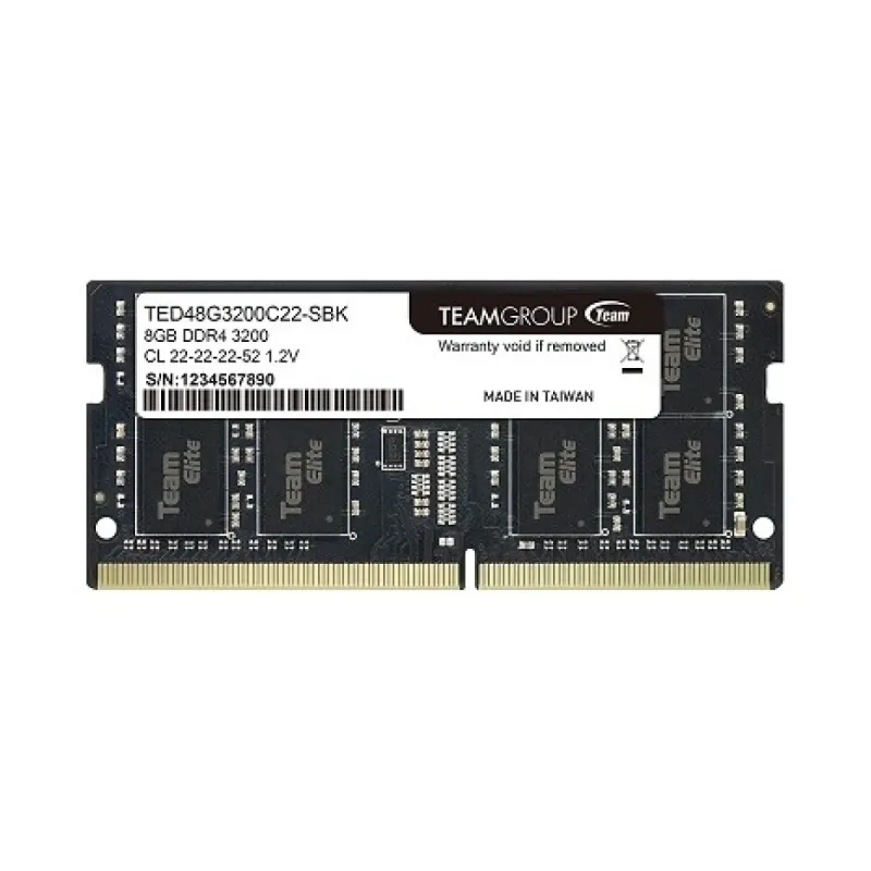 Team Group Elite 8 GB (1x8 GB) DDR4 3200 MT/s CL22 SO-DIMM Siyah RAM