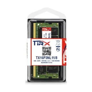 Tirx TX16P3NL11/8 8 GB (1x8 GB) DDR3 1600 MT/s CL11 SO-DIMM Yeşil RAM
