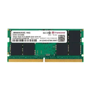 Transcend JetRam 16 GB (1x16 GB) DDR5 4800 MT/s CL40 SO-DIMM Yeşil RAM