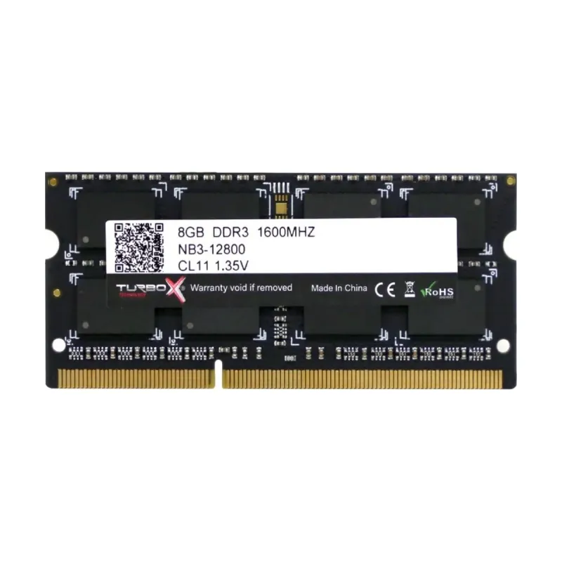 Turbox Evorion X 8 GB (1x8 GB) DDR3 1600 MT/s CL11 SO-DIMM Siyah RAM