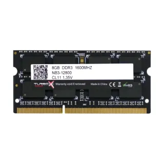 Turbox Evorion X 8 GB (1x8 GB) DDR3 1600 MT/s CL11 SO-DIMM Siyah RAM