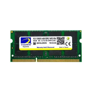 TwinMOS MDD34GB1600N 4 GB (1x4 GB) DDR3 1600 MT/s CL11 SO-DIMM Yeşil RAM