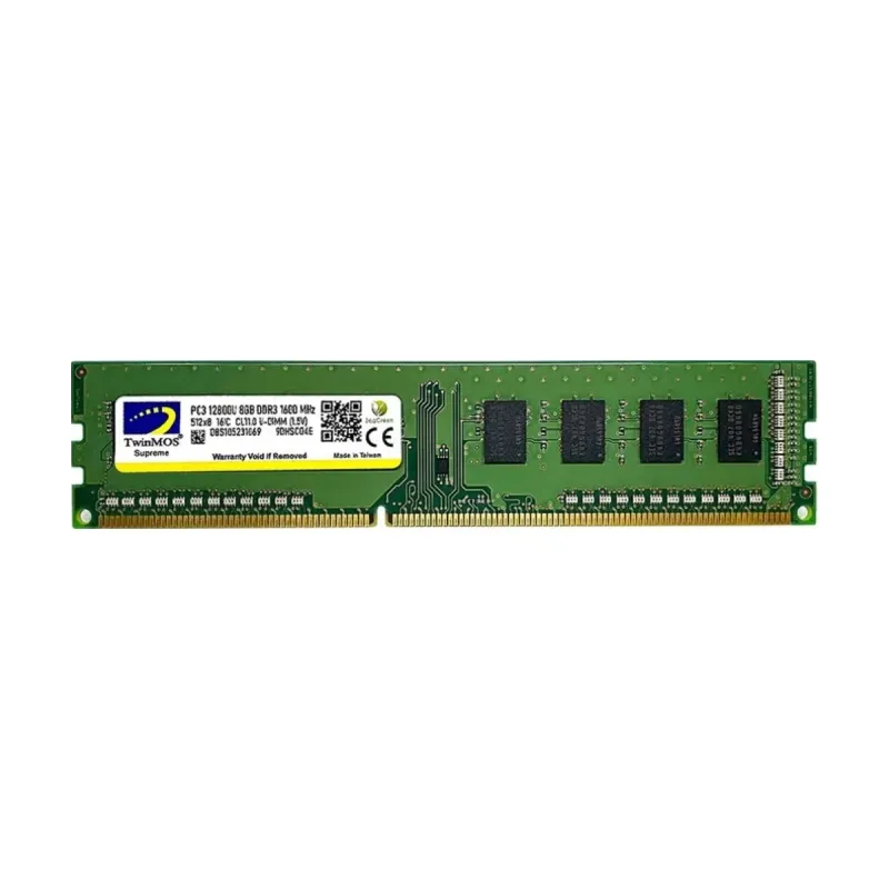 TwinMOS MDD38GB1600D 8 GB (1x8 GB) DDR3 1600 MT/s CL11 DIMM Yeşil RAM