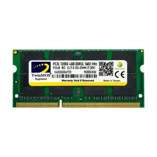 TwinMOS MDD3L8GB1600N 8 GB (1x8 GB) DDR3 1600 MT/s CL11 SO-DIMM Yeşil RAM