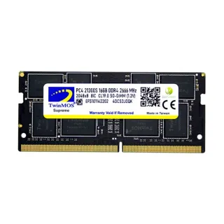 TwinMOS MDD416GB2666N 16 GB (1x16 GB) DDR4 2666 MT/s CL19 SO-DIMM Siyah RAM