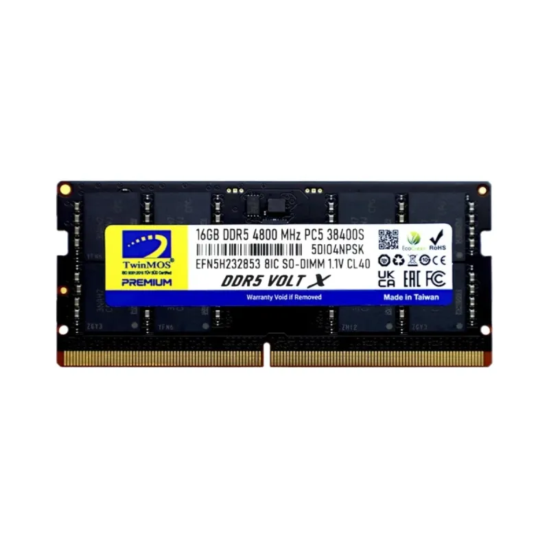 TwinMOS VoltX 16 GB (1x16 GB) DDR5 4800 MT/s CL40 SO-DIMM Siyah RAM