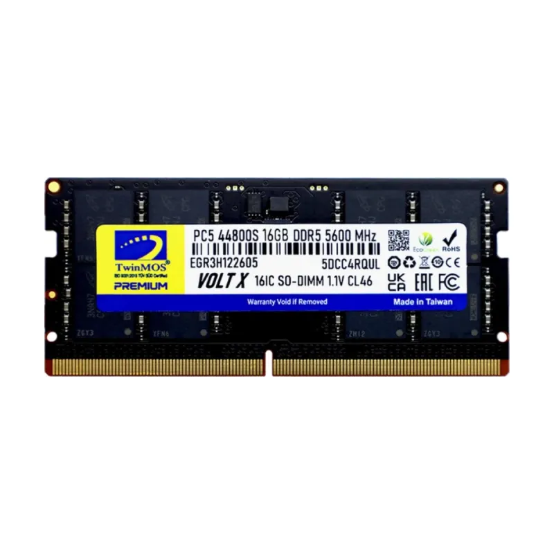 TwinMOS VoltX 16 GB (1x16 GB) DDR5 5600 MT/s CL46 SO-DIMM Siyah RAM