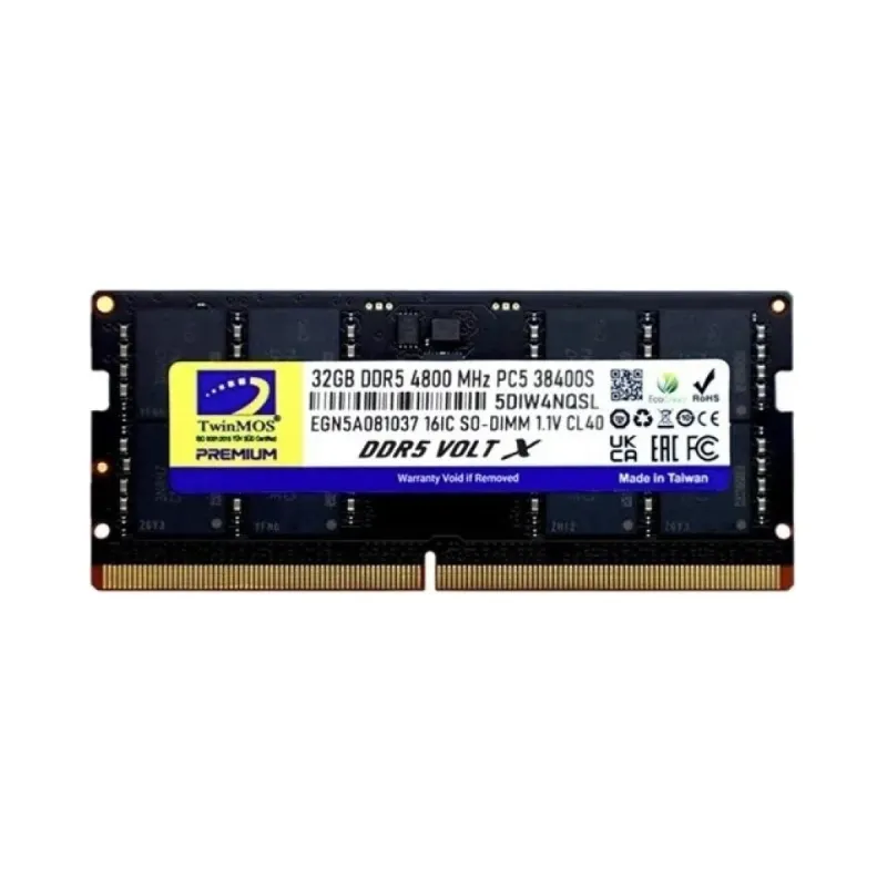 TwinMOS VoltX 32 GB (1x32 GB) DDR5 4800 MT/s CL40 SO-DIMM Siyah RAM