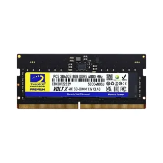 TwinMOS VoltX 8 GB (1x8 GB) DDR5 4800 MT/s CL40 SO-DIMM Siyah RAM