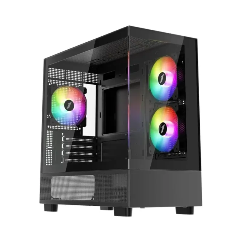 1Stplayer Mi5 Micro ATX Siyah Temperli Cam 6 ARGB Fanlı 750W PSU Bilgisayar Kasası
