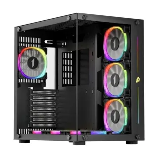 1Stplayer SP8 ATX Siyah Temperli Cam 7 ARGB Fanlı 750W PSU Bilgisayar Kasası