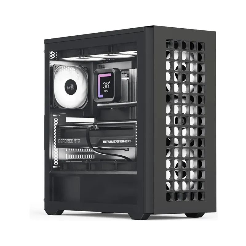 Aerocool D502A ATX Siyah Temperli Cam 4 ARGB Fanlı Bilgisayar Kasası