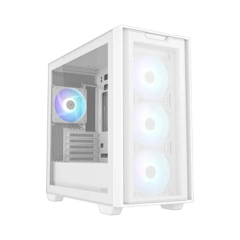 Asus A21 Plus Micro ATX Beyaz Temperli Cam 4 ARGB Fanlı Bilgisayar Kasası