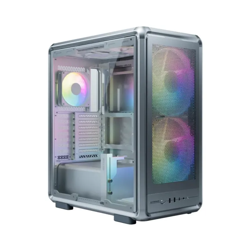 Cooler Master MasterFrame 500 E-ATX Gümüş Temperli Cam 3 ARGB Fanlı Bilgisayar Kasası
