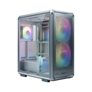 Cooler Master MasterFrame 500 E-ATX Gümüş Temperli Cam 3 ARGB Fanlı Bilgisayar Kasası