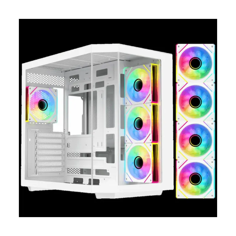 Eternal Power Pro X Aqua E-ATX Beyaz Temperli Cam 4 ARGB Fanlı Bilgisayar Kasası