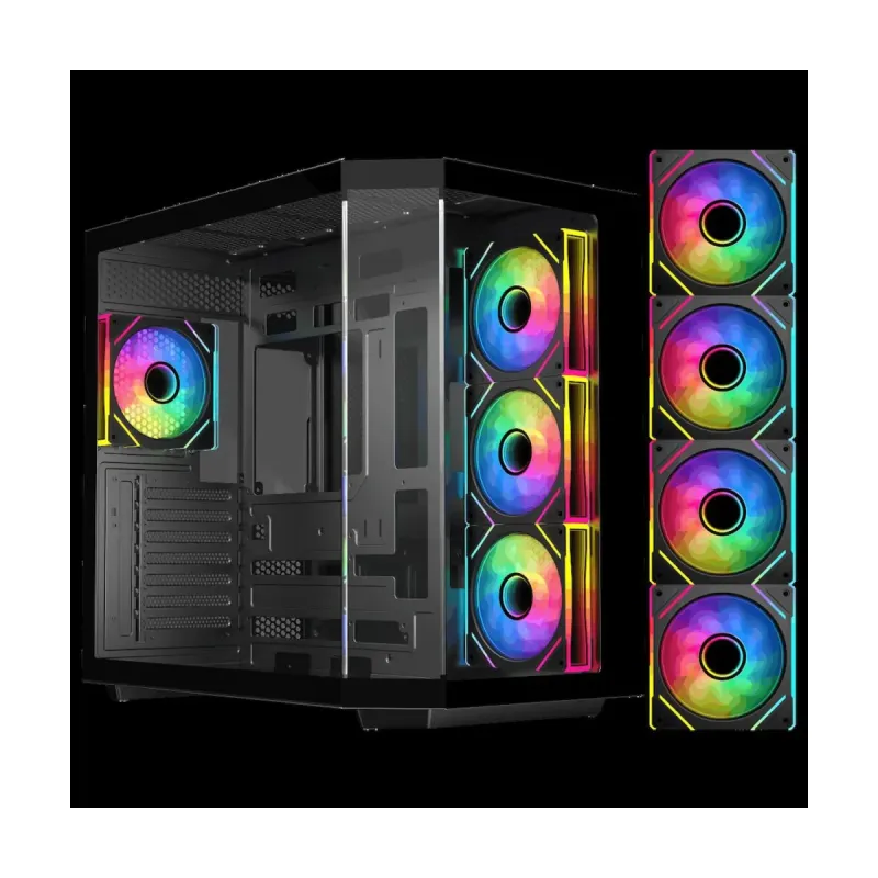 Eternal Power Pro X Aqua E-ATX Siyah Temperli Cam 4 ARGB Fanlı Bilgisayar Kasası