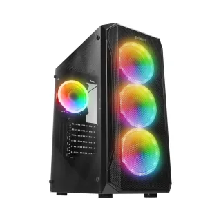 Everest X-Racer ATX Siyah Temperli Cam 4 RGB Fanlı 600W PSU Bilgisayar Kasası