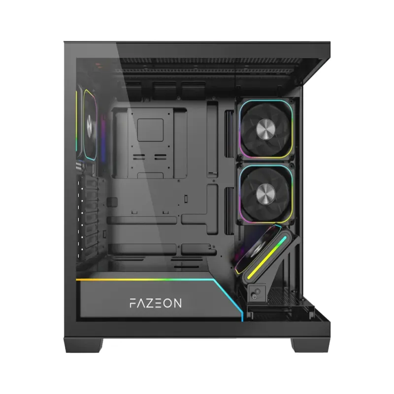 Fazeon F14 ATX Siyah Temperli Cam 5 ARGB Fanlı 750W PSU Bilgisayar Kasası