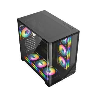 Fazeon F3 ATX Siyah Temperli Cam 7 ARGB Fanlı 750W PSU Bilgisayar Kasası