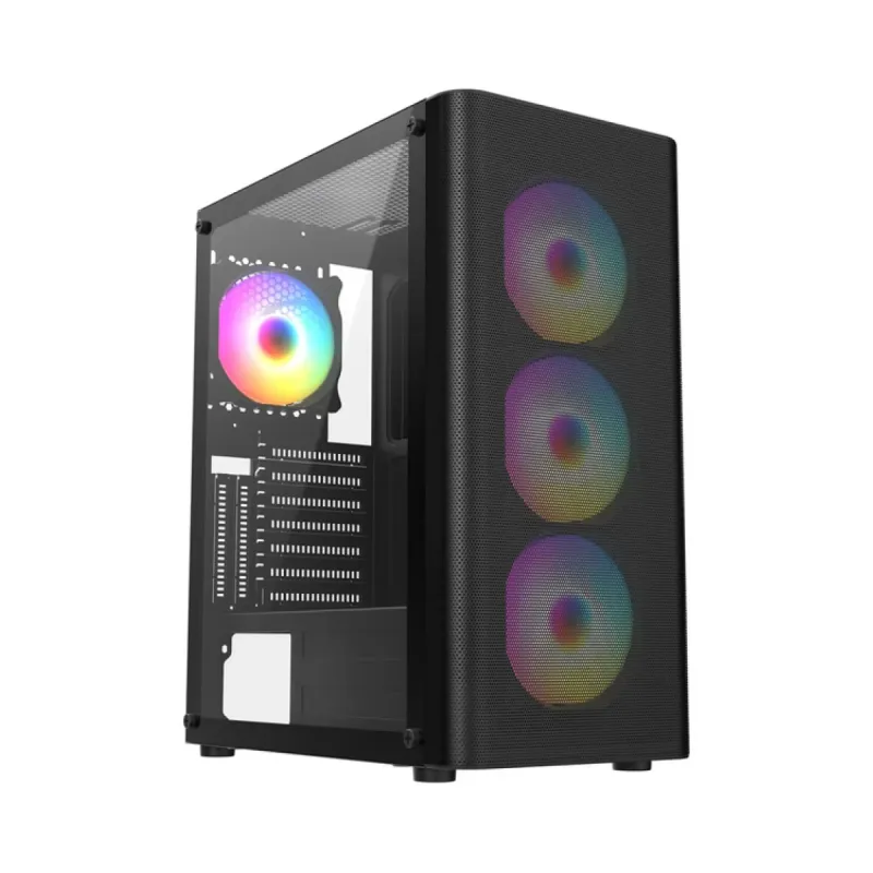 Frisby FC-9385G E-ATX Siyah Temperli Cam 4 RGB Fanlı 550W PSU Bilgisayar Kasası