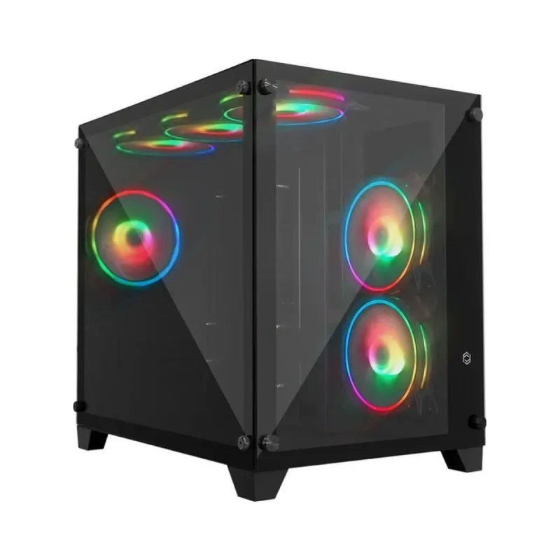 Frisby Phoenix Micro ATX Siyah Temperli Cam 6 RGB Fanlı 750W PSU Bilgisayar Kasası