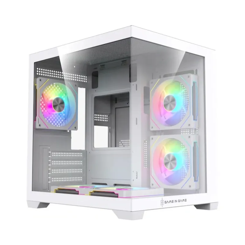 Game in Game Cool Micro ATX Beyaz Temperli Cam 5 ARGB Fanlı Bilgisayar Kasası