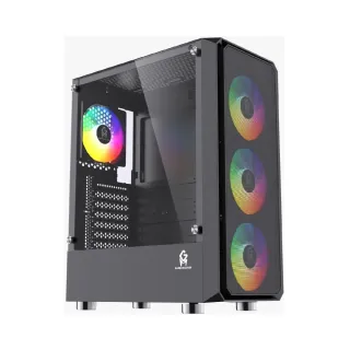 Game Master R14 ATX Siyah Temperli Cam 4 Rainbow Fanlı 450W PSU Bilgisayar Kasası
