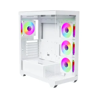 GameBooster Falcon ATX Siyah Temperli Cam 7 ARGB Fanlı 750W PSU Bilgisayar Kasası