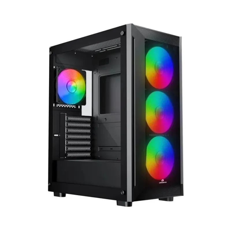 GameBooster Raider E651B E-ATX Siyah 4 Rainbow Fanlı 650W PSU Bilgisayar Kasası