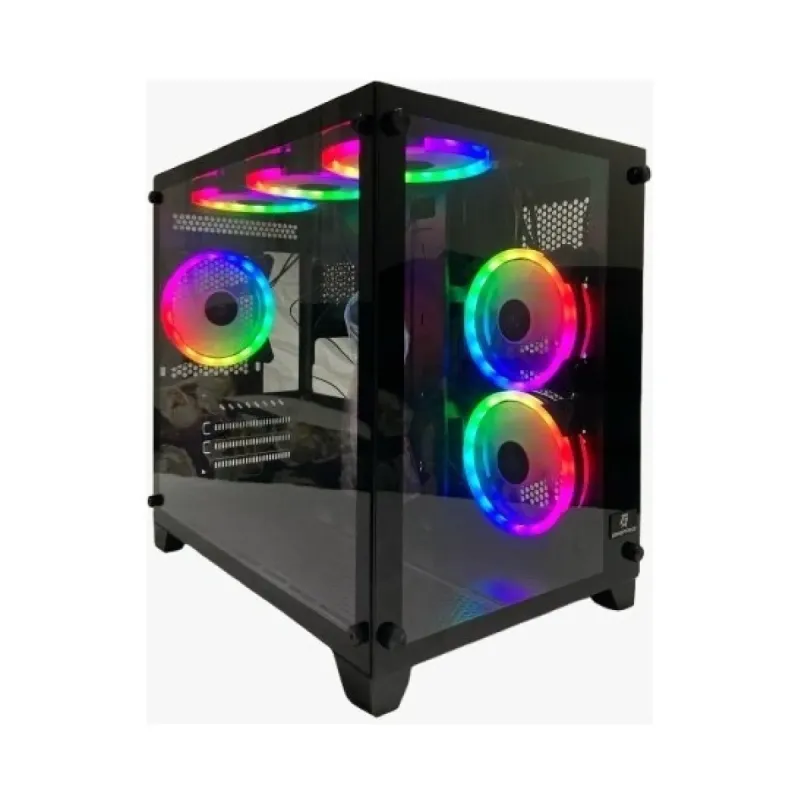 Gameforce Aqua Micro ATX Siyah Temperli Cam 6 RGB Fanlı Bilgisayar Kasası