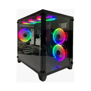 Gameforce Aqua Micro ATX Siyah Temperli Cam 6 RGB Fanlı Bilgisayar Kasası