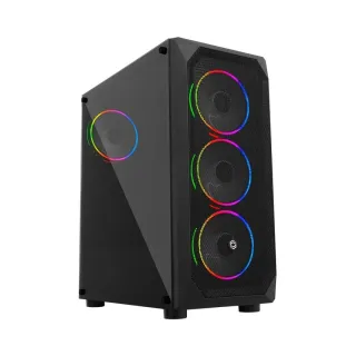 Gameforce Xmesh ATX Siyah Temperli Cam 4 Rainbow Fanlı Bilgisayar Kasası