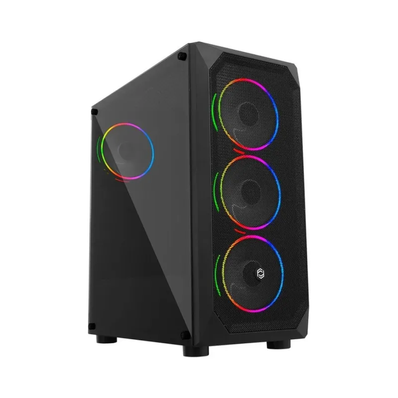 Gameforce Xmesh ATX Siyah Temperli Cam 6 Rainbow Fanlı Bilgisayar Kasası
