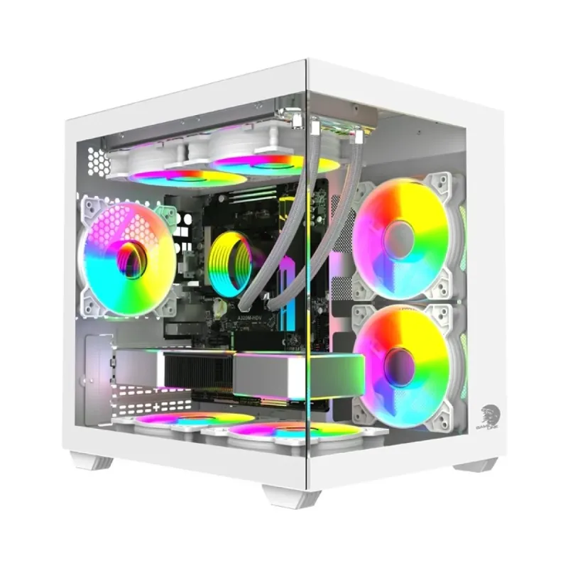 Gameline Hiper V2 ATX Beyaz Temperli Cam 5 RGB Fanlı Bilgisayar Kasası