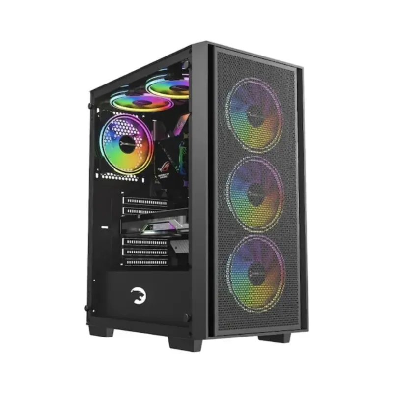 Gamepower Flex ATX Siyah Temperli Cam 4 ARGB Fanlı 550W PSU Bilgisayar Kasası