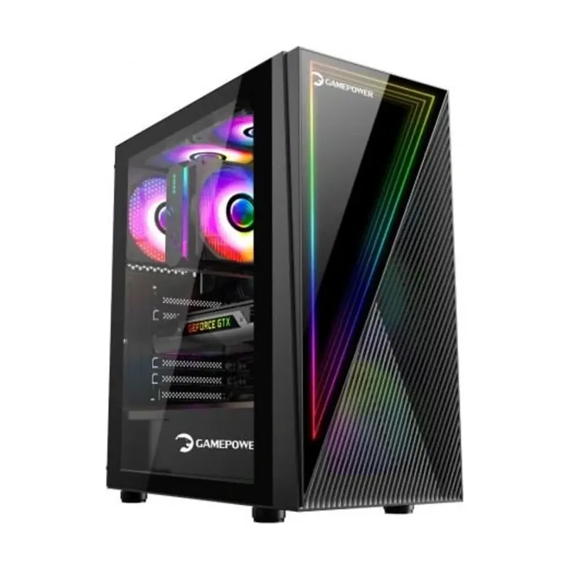 Gamepower Ravadin ATX Siyah Temperli Cam 3 ARGB Fanlı Bilgisayar Kasası