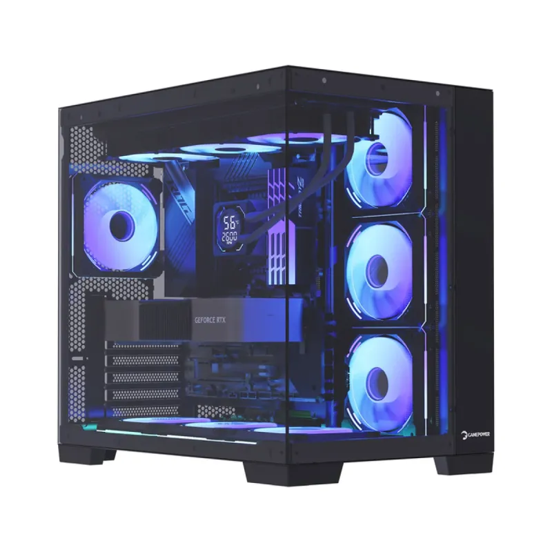 Gamepower Warcry Pulse ATX Siyah Temperli Cam 4 ARGB Fanlı 650W PSU Bilgisayar Kasası