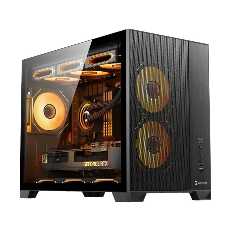 Gamepower Warcry Ronin Micro ATX Siyah 3 ARGB Fanlı 850W PSU Bilgisayar Kasası
