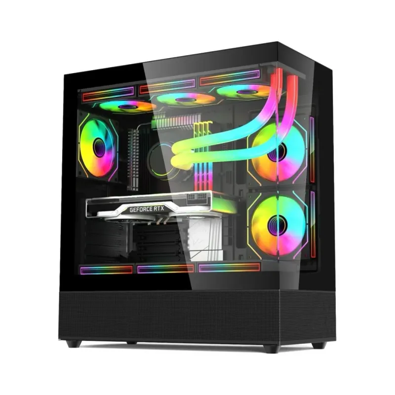 Gametech Phantom ATX Siyah Temperli Cam 6 RGB Fanlı Bilgisayar Kasası
