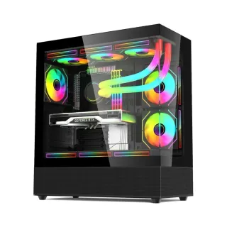 Gametech Phantom ATX Siyah Temperli Cam 6 RGB Fanlı Bilgisayar Kasası