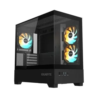 Gigabyte C201 Panoramic Micro ATX Siyah Temperli Cam 3 ARGB Fanlı Bilgisayar Kasası
