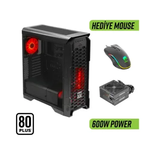 Green Striker SSI-CEB Gri 3 Kırmızı LED Fanlı 600W PSU Bilgisayar Kasası
